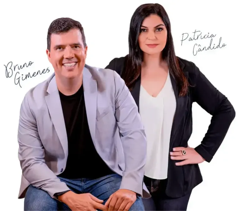Instrutores do Curso Aura Money Luz da Serra: Bruno Gimenes e Patrícia Cândido