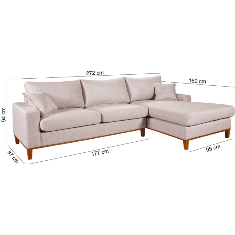 Sofá California 4 Lugares Living Linho com chaise esquerda: conforto que vira protagonista da sua sala