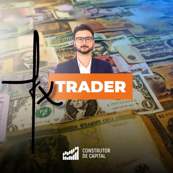 Trader analisando gráficos Forex, indicadores macroeconômicos e fluxo de ordens em múltiplas telas.