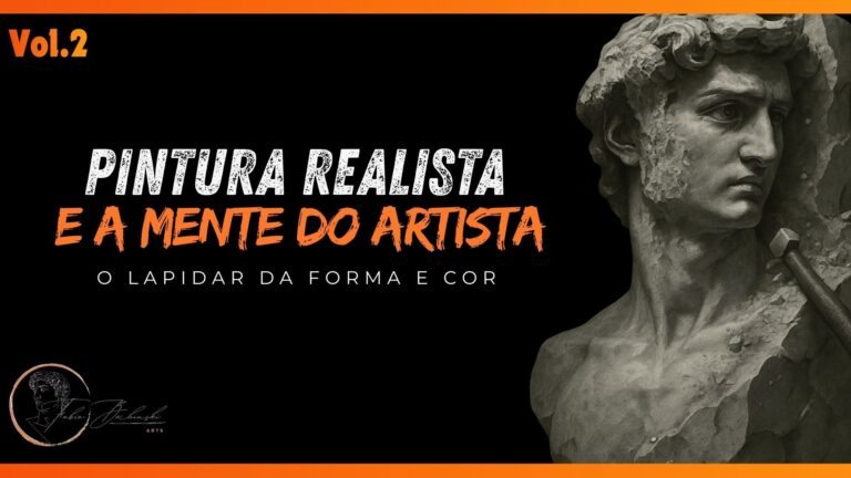 Ilustração mostrando artista aprimorando cores realistas em esculturas após superar estagnação técnica