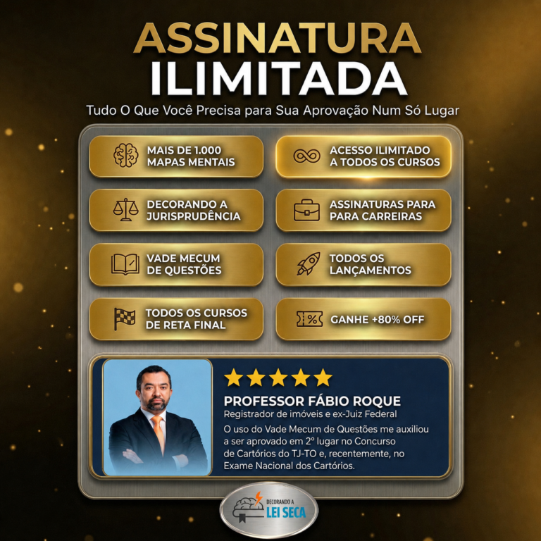 Assinatura ILIMITADA Decorando a Lei Seca plataforma 70 mil questões flashcards mapas mentais