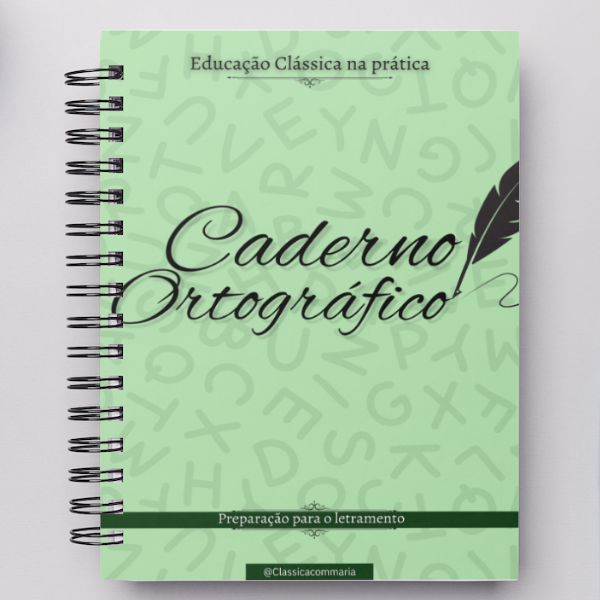 Capa do Caderno Ortográfico de Sabrina Cruz mostrando exercícios de ortografia