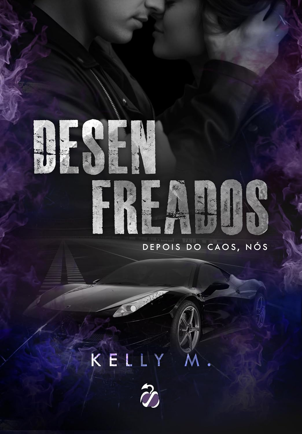 Capa do livro 'Desenfreados - Depois do Caos, Nós' mostrando Ryen caminhando da escuridão dos demônios para um futuro iluminado, com símbolos de casamento e família ao fundo.
