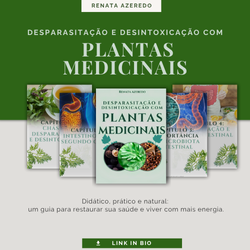 Capa do e-book Desparasitação e Desintoxicação com Plantas Medicinais mostrando ervas naturais