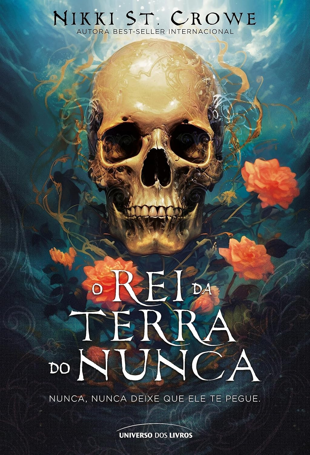 Capa do eBook Kindle O rei da Terra do Nunca de Nikki St. Crowe, romance dark com Hook anti‑herói