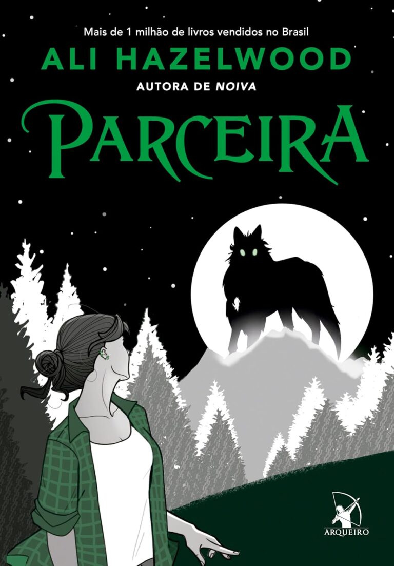 Capa do livro Parceira de Ali Hazelwood mostrando a protagonista híbrida Serena e o alfa Koen em clima de tensão paranormal