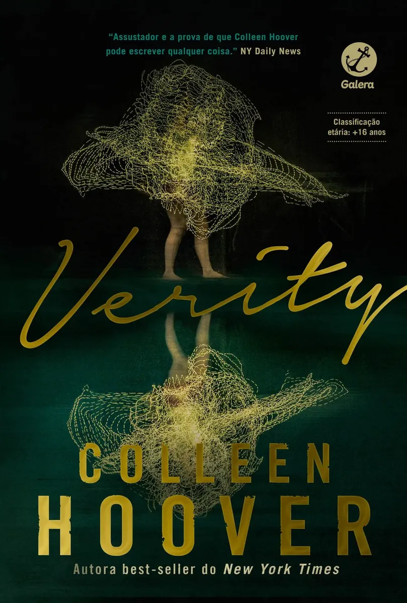Capa do livro Verity de Colleen Hoover revelando suspense psicológico e manuscrito oculto