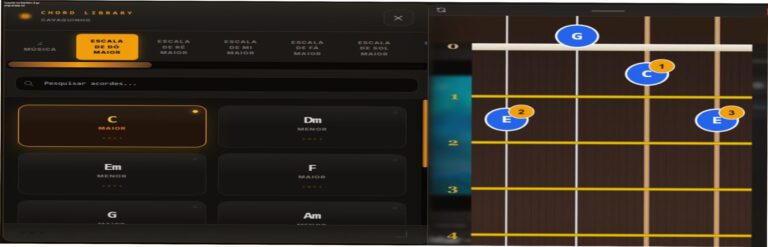 Capa do curso Cavaquinho com Dudu Nobre mostrando IA que corrige notas ao vivo