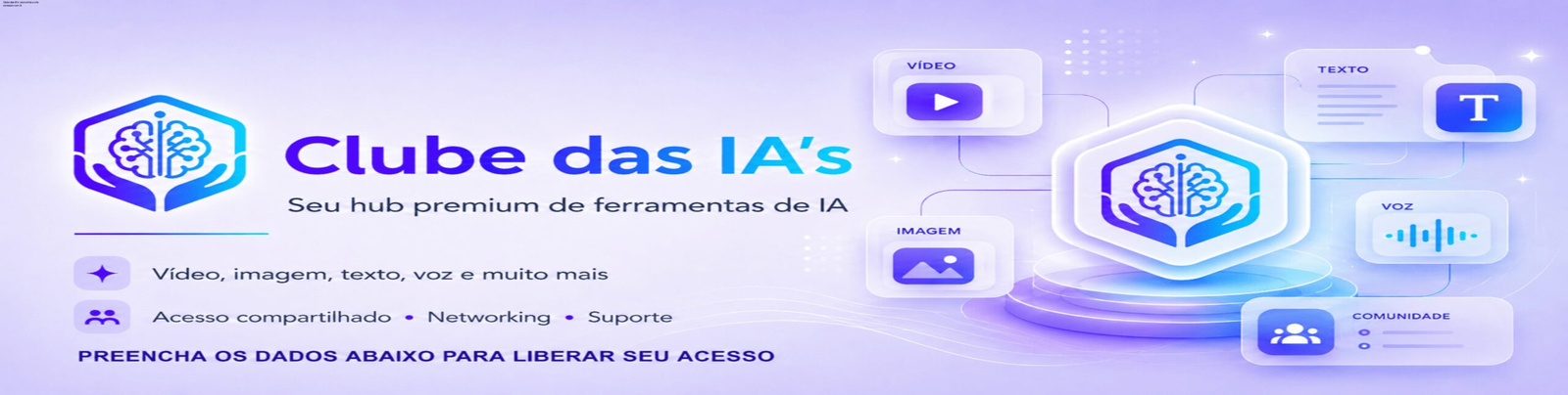 Tela do Clube das IA's mostrando várias ferramentas de IA integradas para criadores de conteúdo