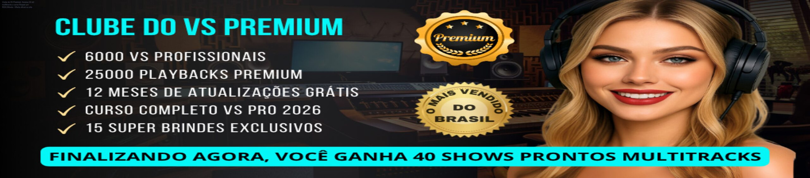 Músico usando o Clube do VS Premium com multitracks aberto no Reaper para performances ao vivo