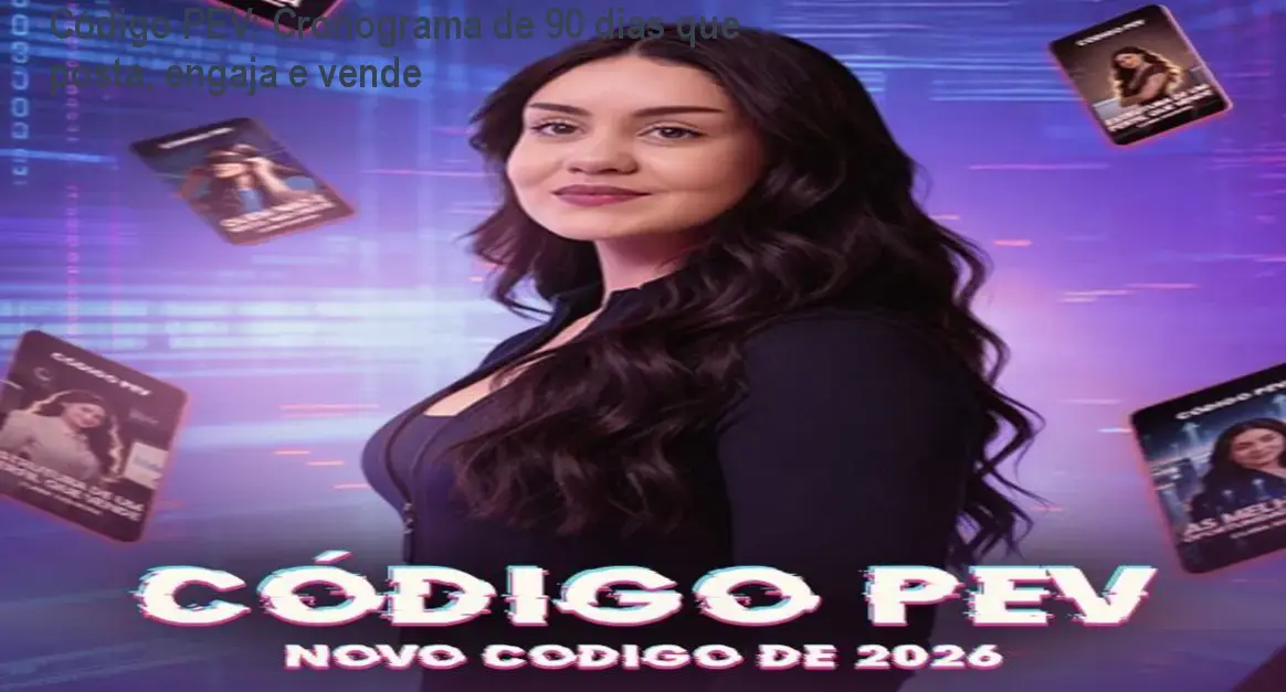 Calendário pronto de 90 dias do Código PEV mostrando posts de feed e stories que geram engajamento