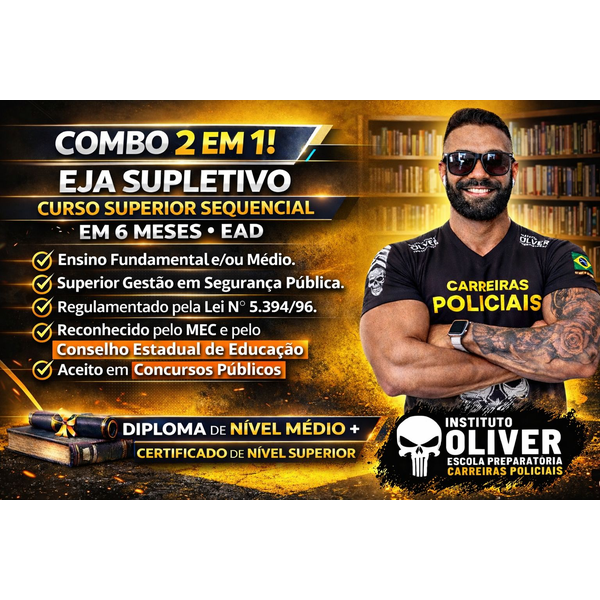 Banner do Combo Superior Sequencial com Curso Tecnólogo EAD do Instituto Óliver, diploma em 12 meses