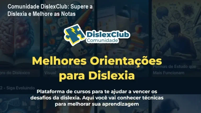 Plataforma DislexClub mostrando pais e crianças usando técnicas de estudo adaptadas para dislexia