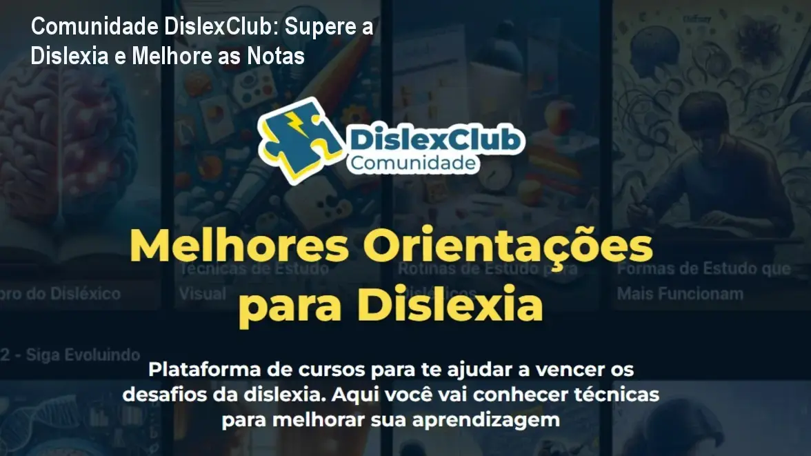 Plataforma DislexClub mostrando pais e crianças usando técnicas de estudo adaptadas para dislexia