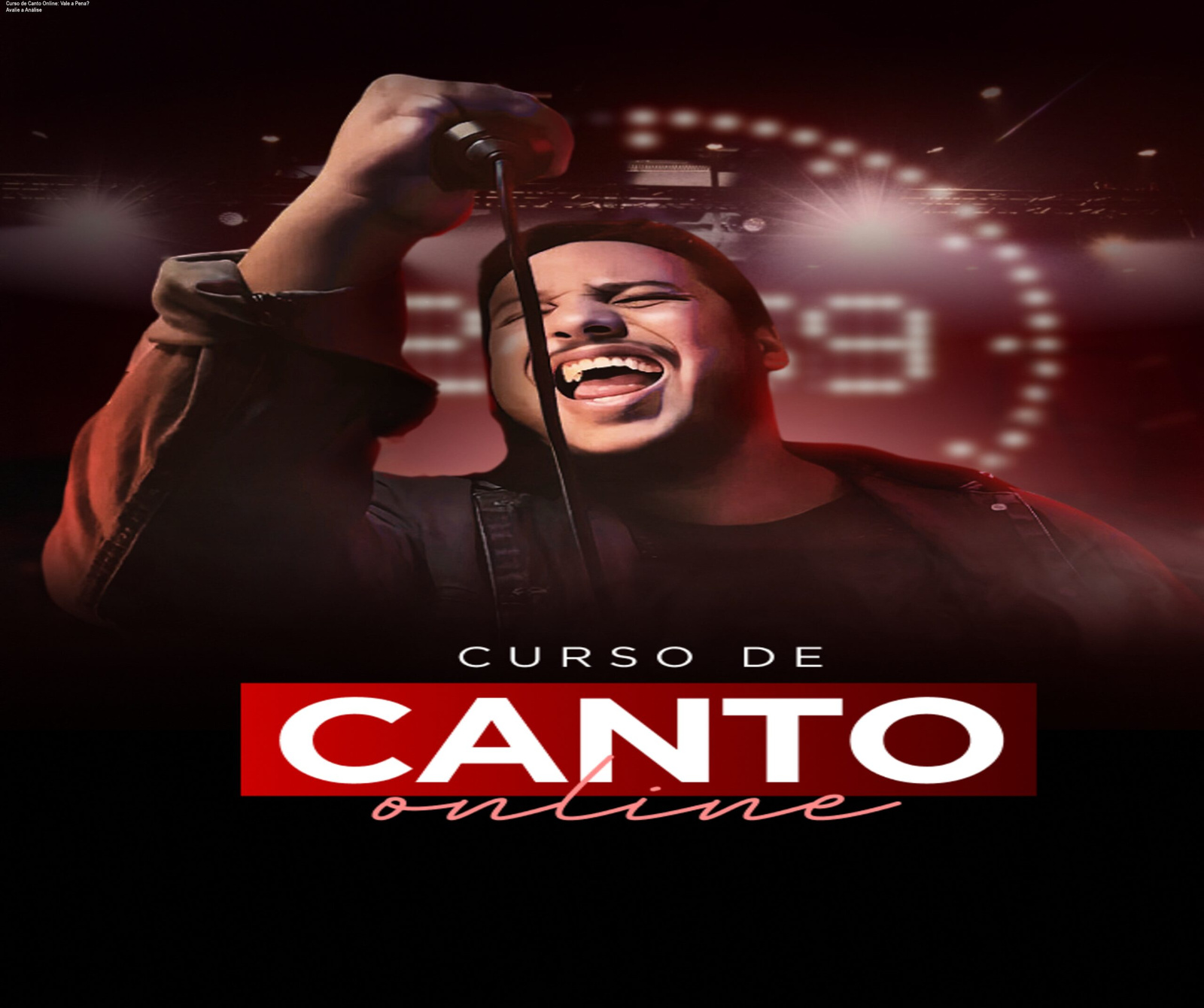Imagem do Curso de Canto Online mostrando um cantor praticando vocalises com apoio de videoaulas 4K