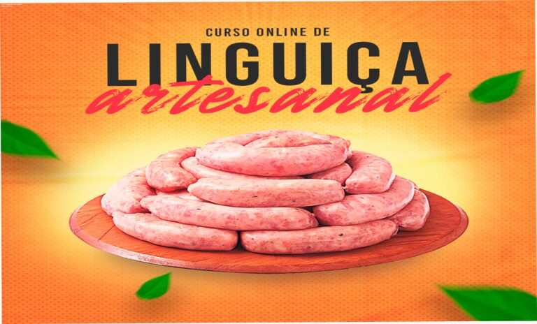 Imagem promocional do Curso Linguiça Artesanal mostrando receitas e potencial de renda