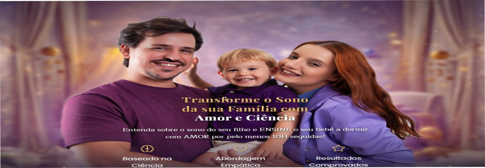 Imagem do curso Mestres do Soninho mostrando método gentil que permite ao bebê dormir até 12 horas seguidas