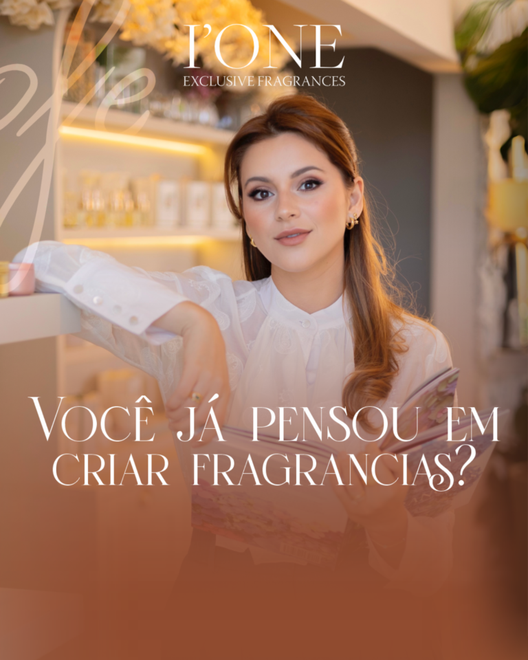Imagem promocional do Curso de Perfumaria Fina Avançado I com Isadora Maria Spinhardi Padula mostrando kit olfatório e certificado