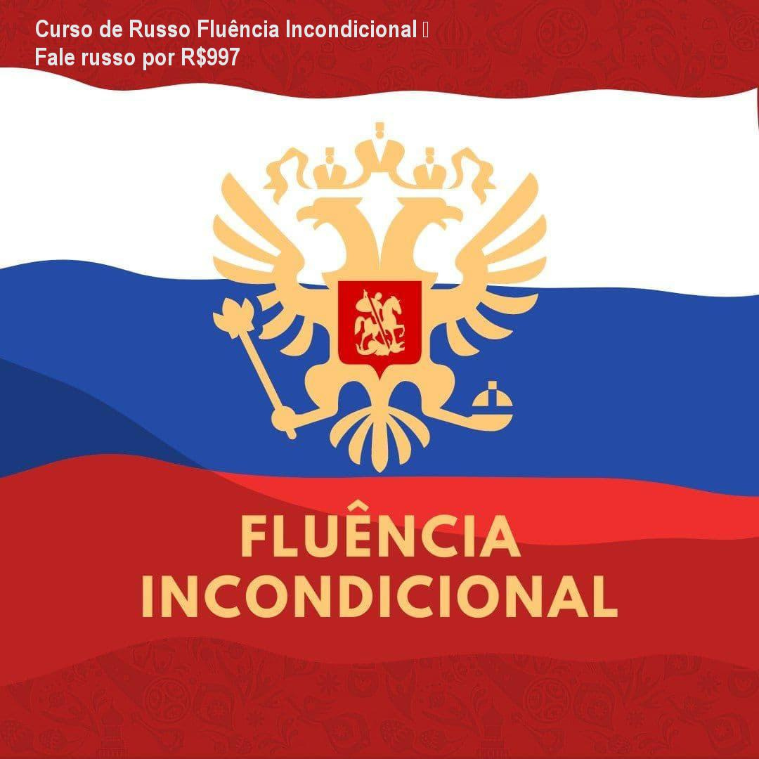 Imagem do Curso de Russo Fluência Incondicional mostrando aula de alfabeto cirílico e prática auditiva