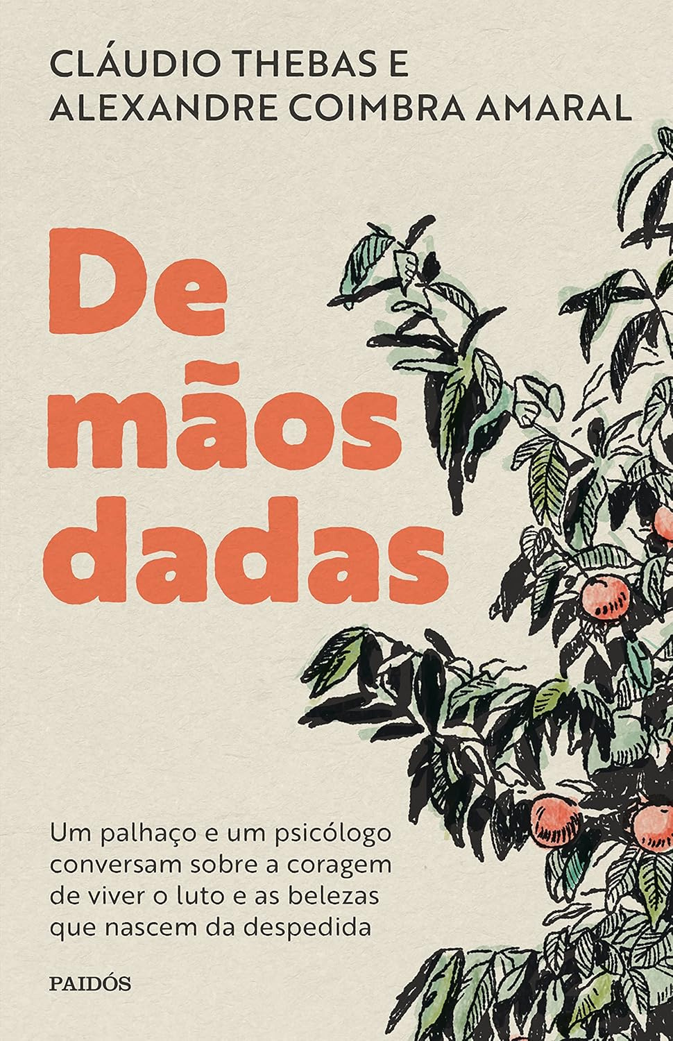 Capa do livro De Mãos Dadas de Claudio Thebas e Alexandre Coimbra Amaral sobre luto e despedida
