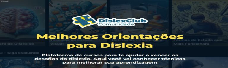 Imagem da Comunidade DislexClub mostrando método prático que eleva notas de estudantes disléxicos