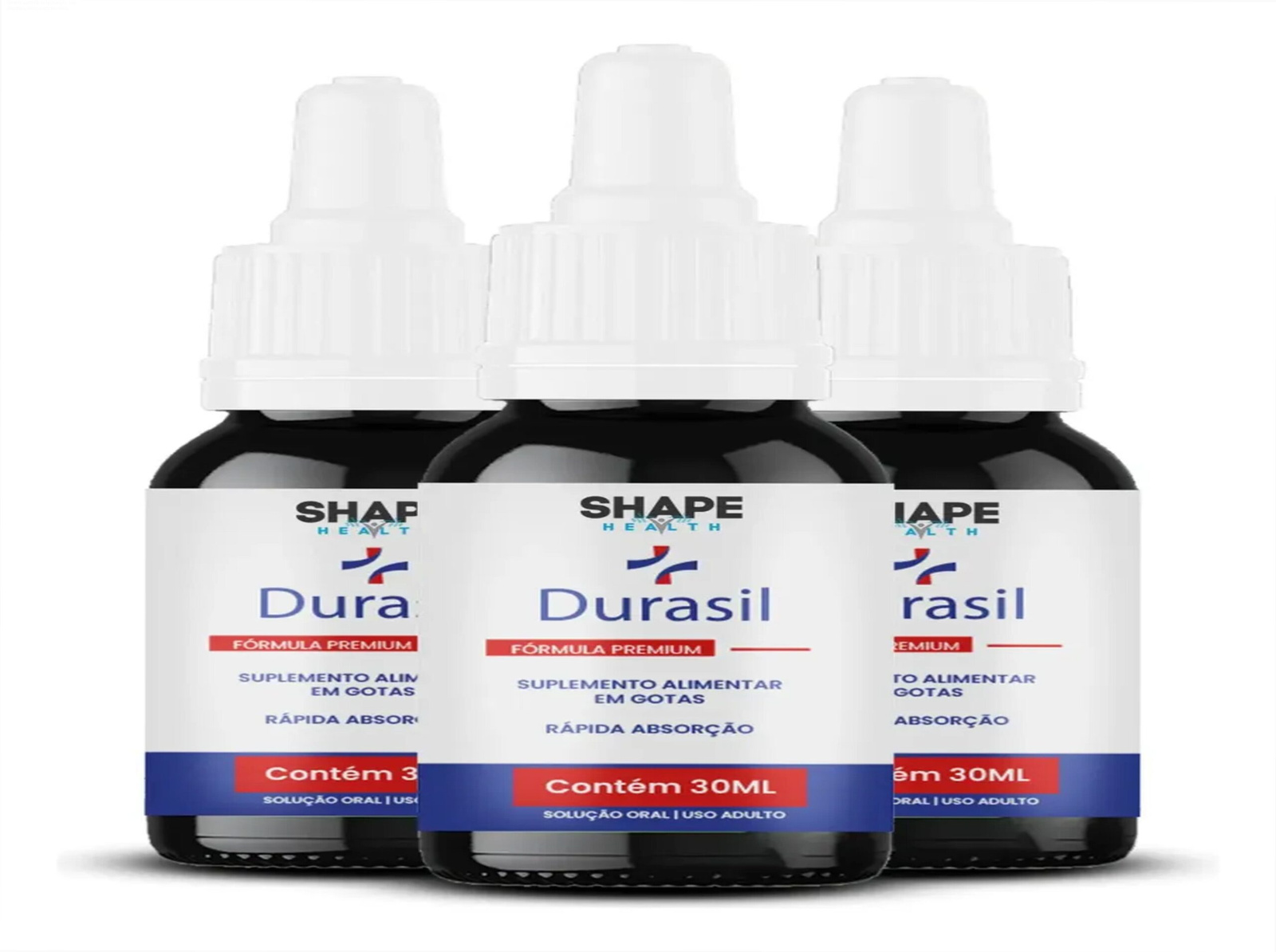 Frasco de Durasil sérum controlante de ejaculação aplicado discretamente