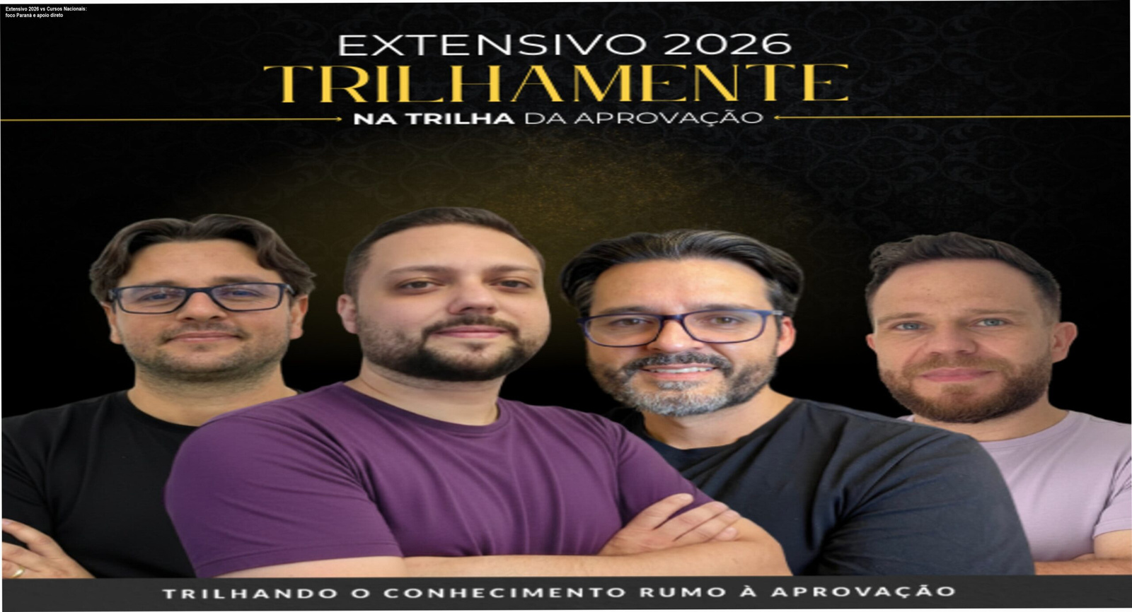 Imagem do curso Extensivo 2026 do Professor JV, mostrando foco nas provas paranaenses e apoio de correção de redação