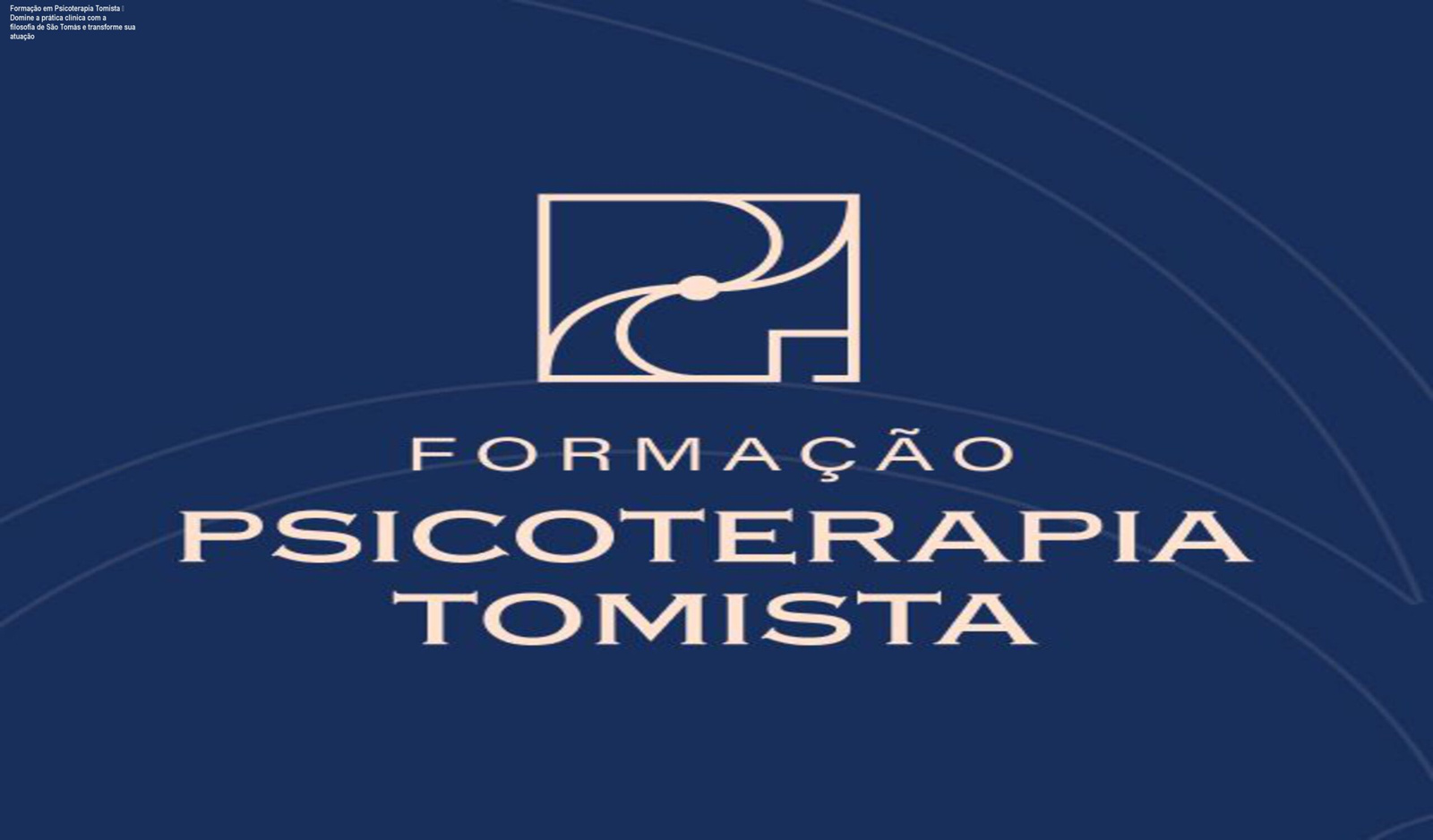 Imagem da página do curso Formação em Psicoterapia Tomista mostrando a capa do programa e destaque para a abordagem tomista na prática clínica