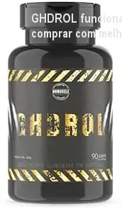 Frasco de GHDROL aberto mostrando cápsulas, ideal para ganhar massa muscular e melhorar a performance