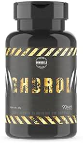Frasco de GHDROL com cápsulas destacando ganho muscular rápido, uso simples de 3 cápsulas ao dia e excelente custo‑benefício