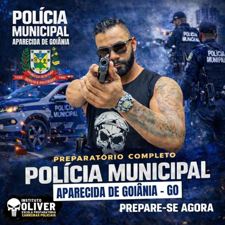 Curso preparatório completo Guarda Municipal Aparecida de Goiânia GO com teoria, TAF, exames médicos e suporte psicológico