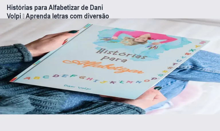 Capa do ebook Histórias para Alfabetizar de Dani Volpi, mostrando crianças lendo letras de forma divertida