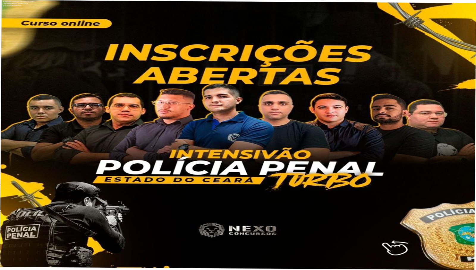 Intensivão Turbo da Nexo Concursos para Polícia Penal do Ceará, mostrando o plano de metas diárias que garante aprovação