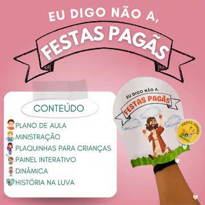 Capa do kit PDF 'Eu Digo Não' com recursos cristãos para ensinar crianças sobre festas pagãs