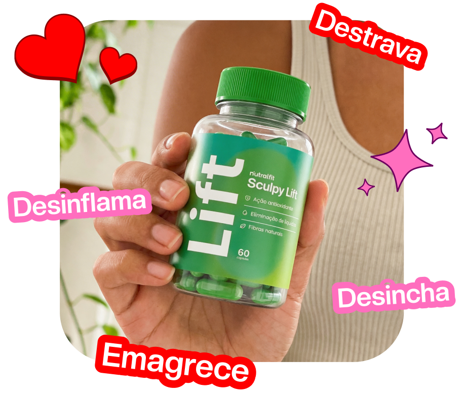 Lift Sculpy cápsulas detox natural com spirulina, psyllium e laranja moro para desinchar e emagrecer