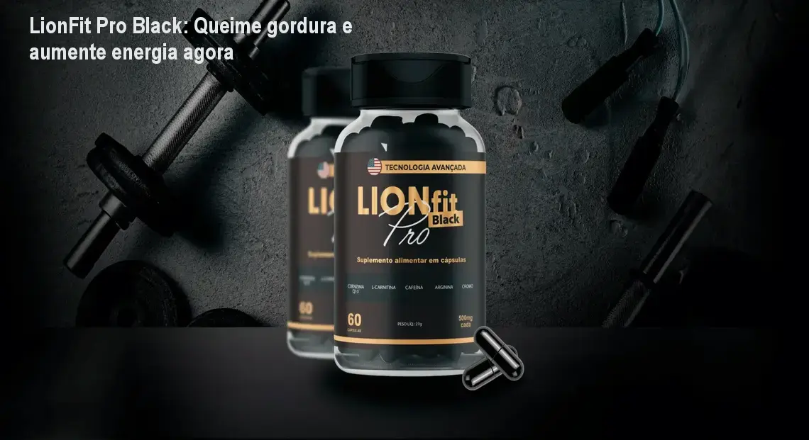 Frasco de LionFit Pro Black sendo usado antes do treino para queimar gordura