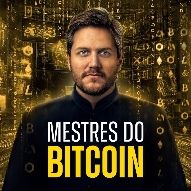Augusto Backes ensinando análise técnica e gestão de risco no curso Mestres do Bitcoin com +18.600 alunos aprovados