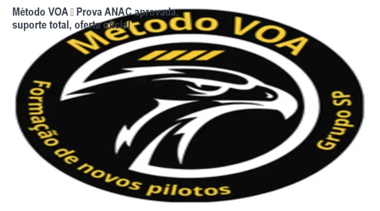 Método VOA, curso online que ensina a teoria da ANAC para piloto privado, com suporte e planejamento financeiro