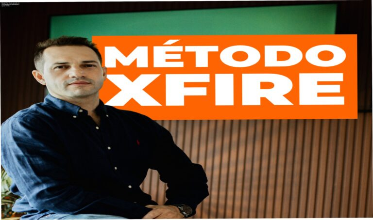 Imagem promocional do Método XFire mostrando gráficos de ouro e Nasdaq e destaque para o curso avançado de day trade