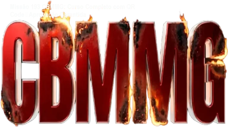 Imagem do curso Missão 193 CBMMG mostrando material QR Code e foco na aprovação do concurso
