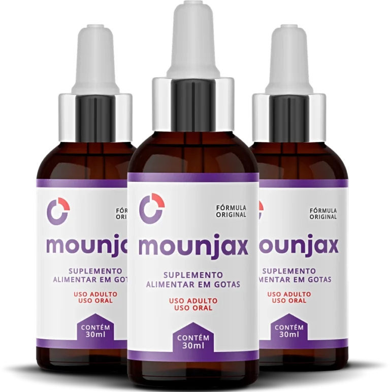Frasco de gotas Mounjax, suplemento natural para queima de gordura e controle de apetite