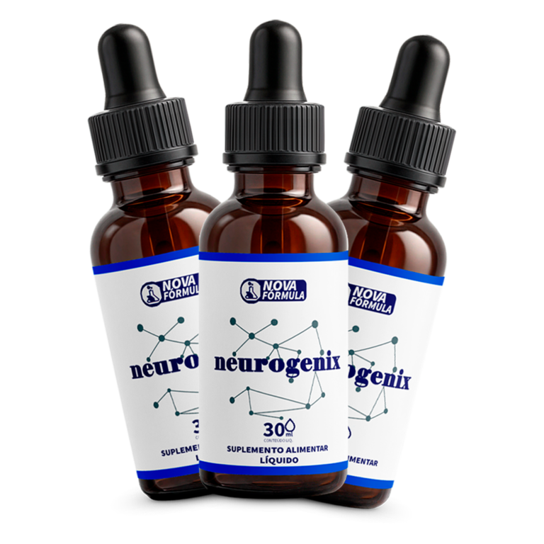 Frasco de Neurogenix mostrando cápsulas naturais para memória e foco