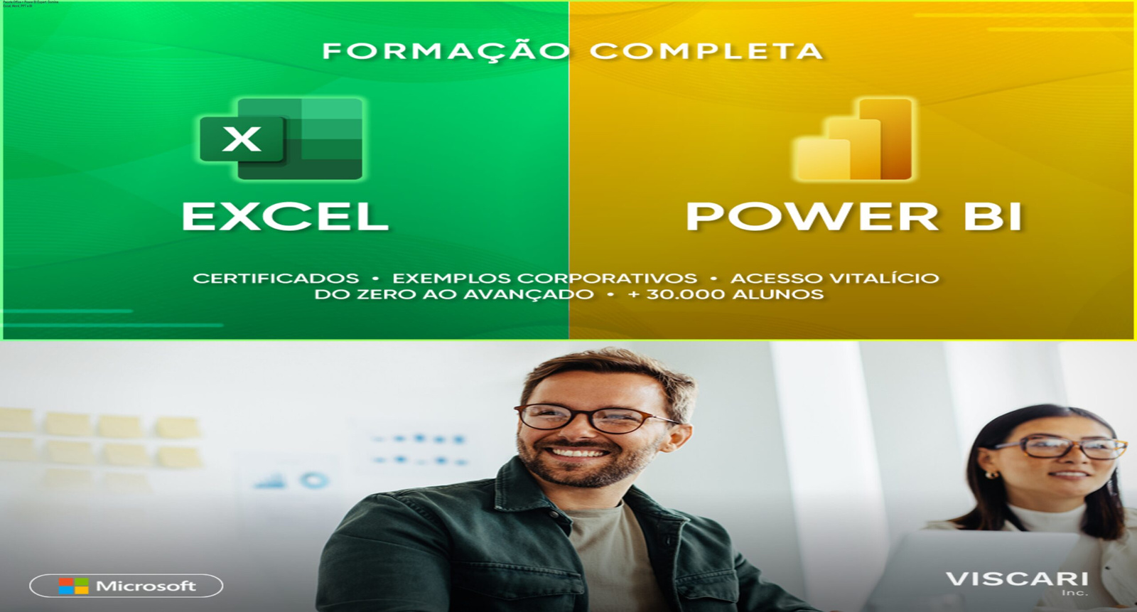 Aluna usando o curso Pacote Office + Power BI Expert para criar dashboards automatizados com IA