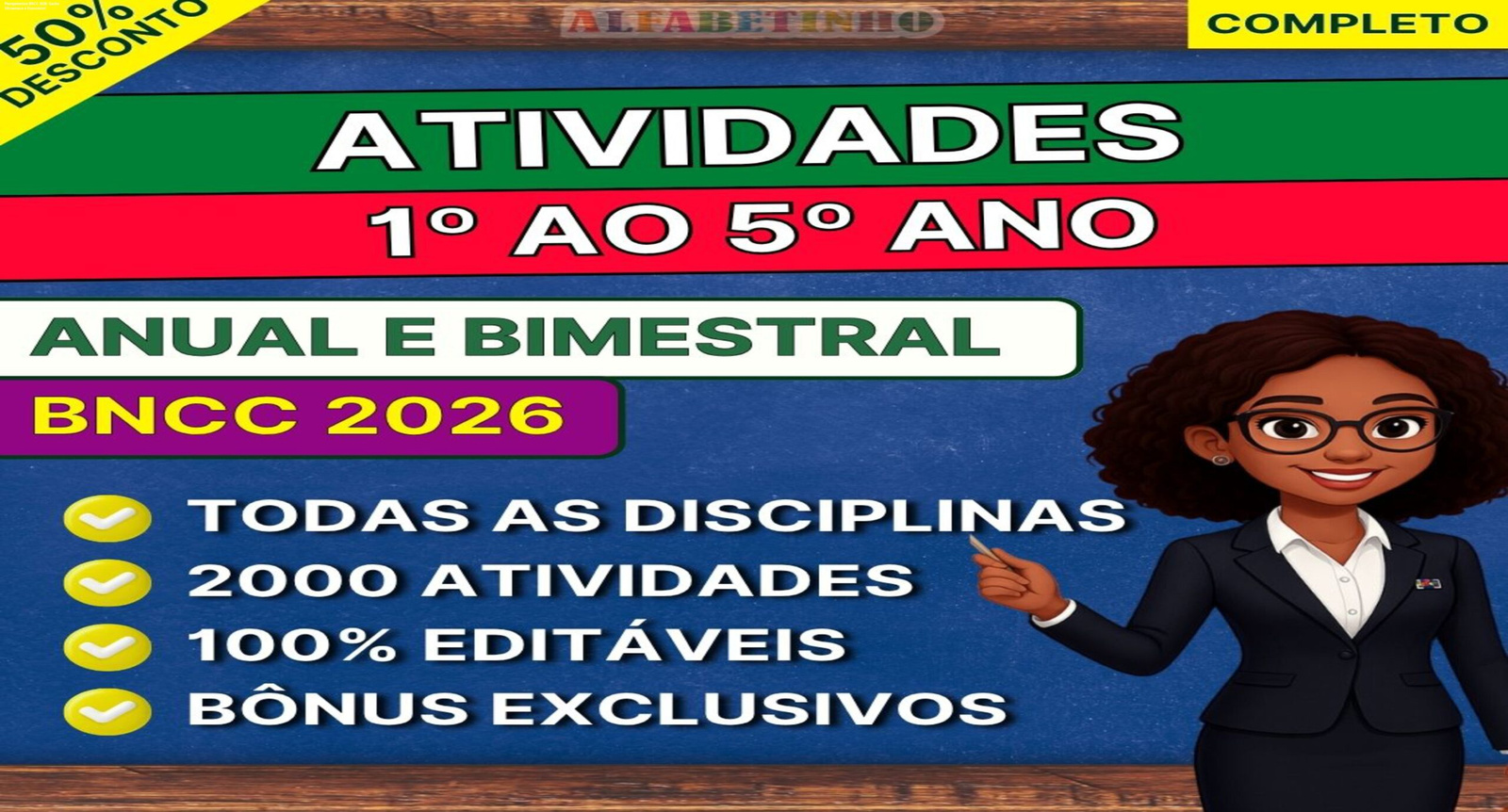 Imagem mostrando a tela do material editável Planejamentos BNCC 2026 em uso por um professor