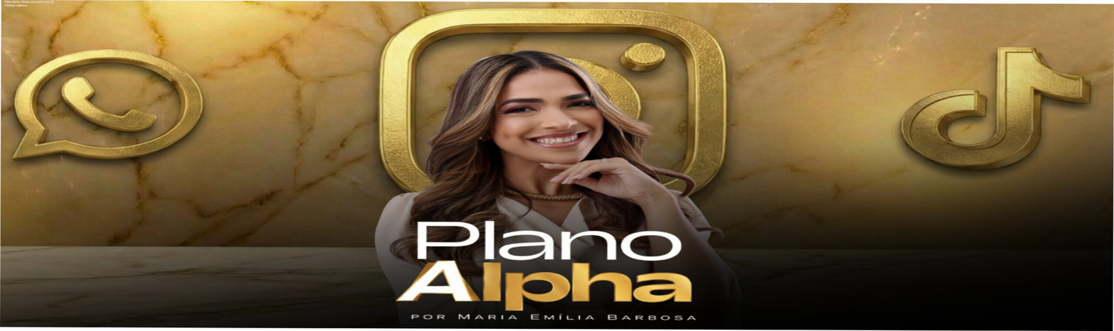 Imagem do curso Plano Alpha mostrando tela de celular com Instagram, TikTok e gráficos de tráfego orgânico