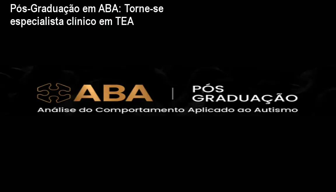 Profissional estudando a pós‑graduação em ABA da Academia do Autismo em laptop, aplicando técnicas de intervenção clínica no autismo
