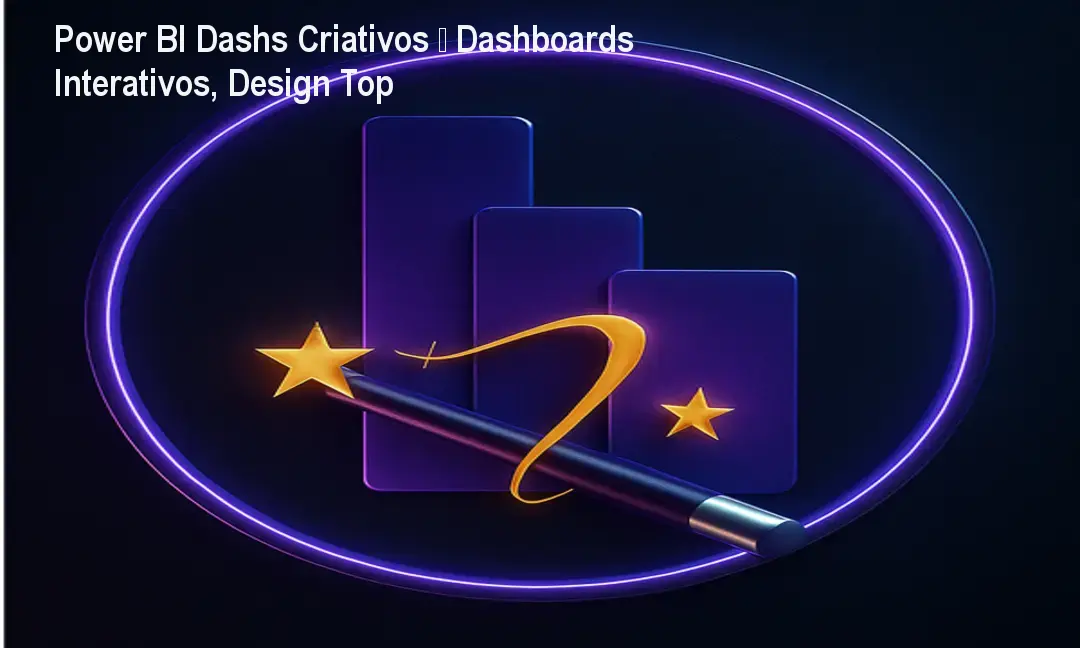 Tela do curso Power BI Dashs Criativos mostrando criação de dashboard interativo com design profissional