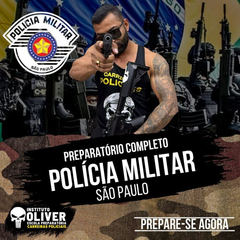 Imagem promocional do Preparatório Completo PMSP do Instituto Óliver mostrando aprovação no concurso policial