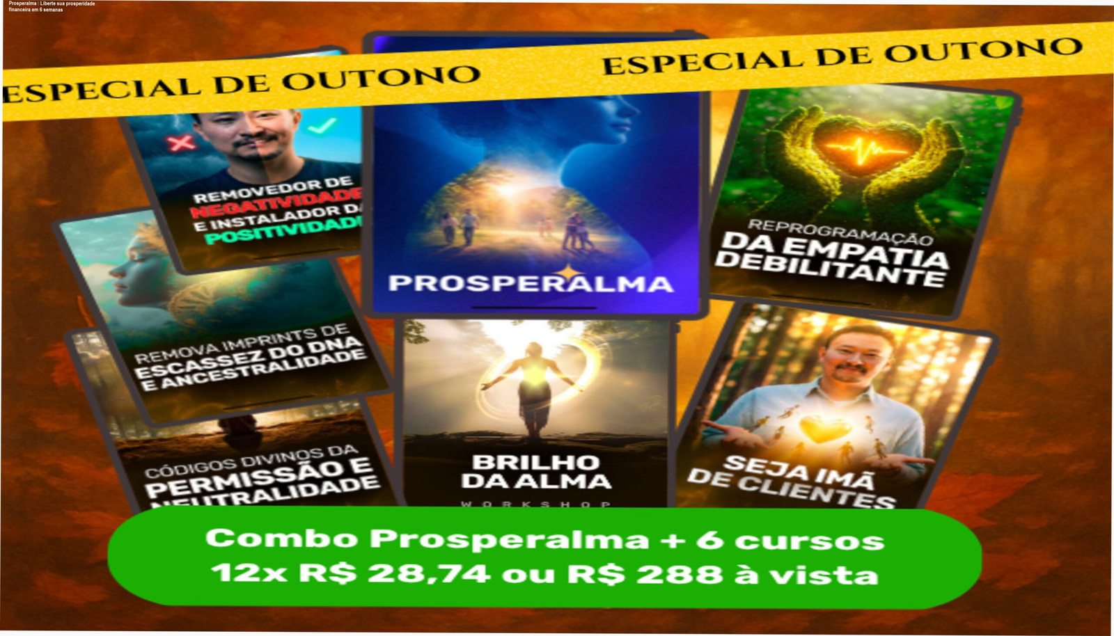 Capa do curso Prosperalma de Cesar Matsumoto mostrando energia de Luz Estelar e abundância