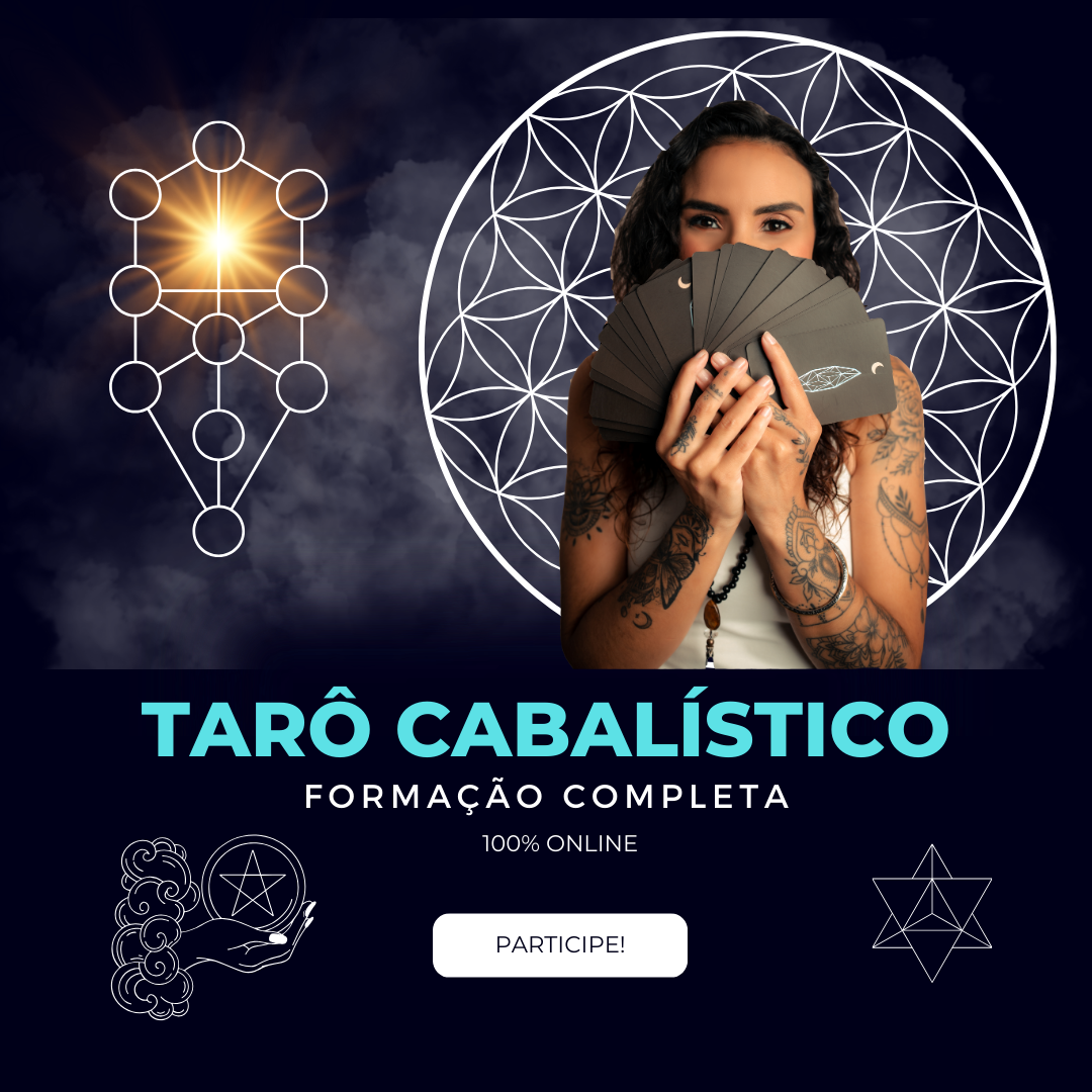 Ilustração do Tarô Cabalístico conectando arcanos à Árvore da Vida